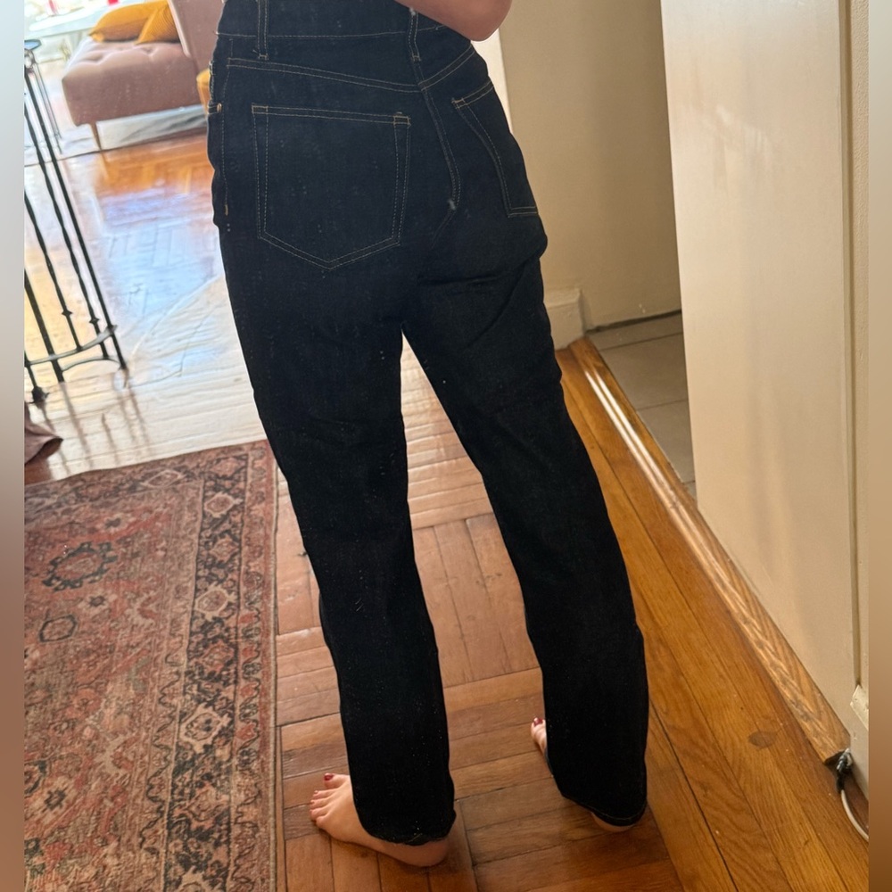 Reformation Dark Wash Straight Leg Jeans - Picture 2 of 5
